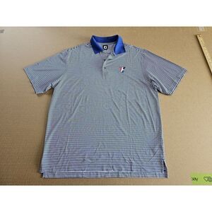 FootJoy FJ Golf Polo Shirt Men's Size XL Short Sleeve Blue Striped